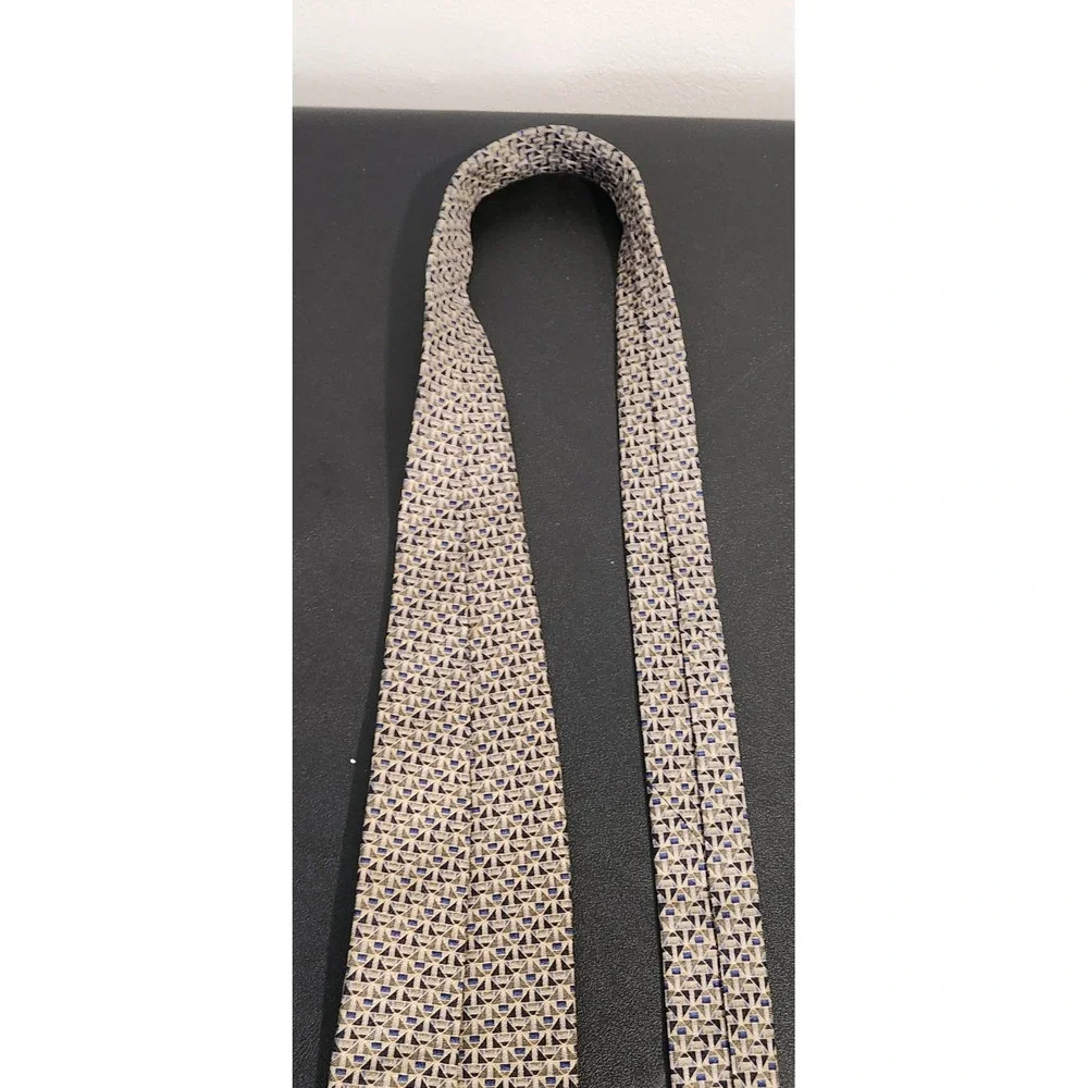 Stanley Blacker Men's Silk Tie Multicolor Geometric Diamond XL 59.5
